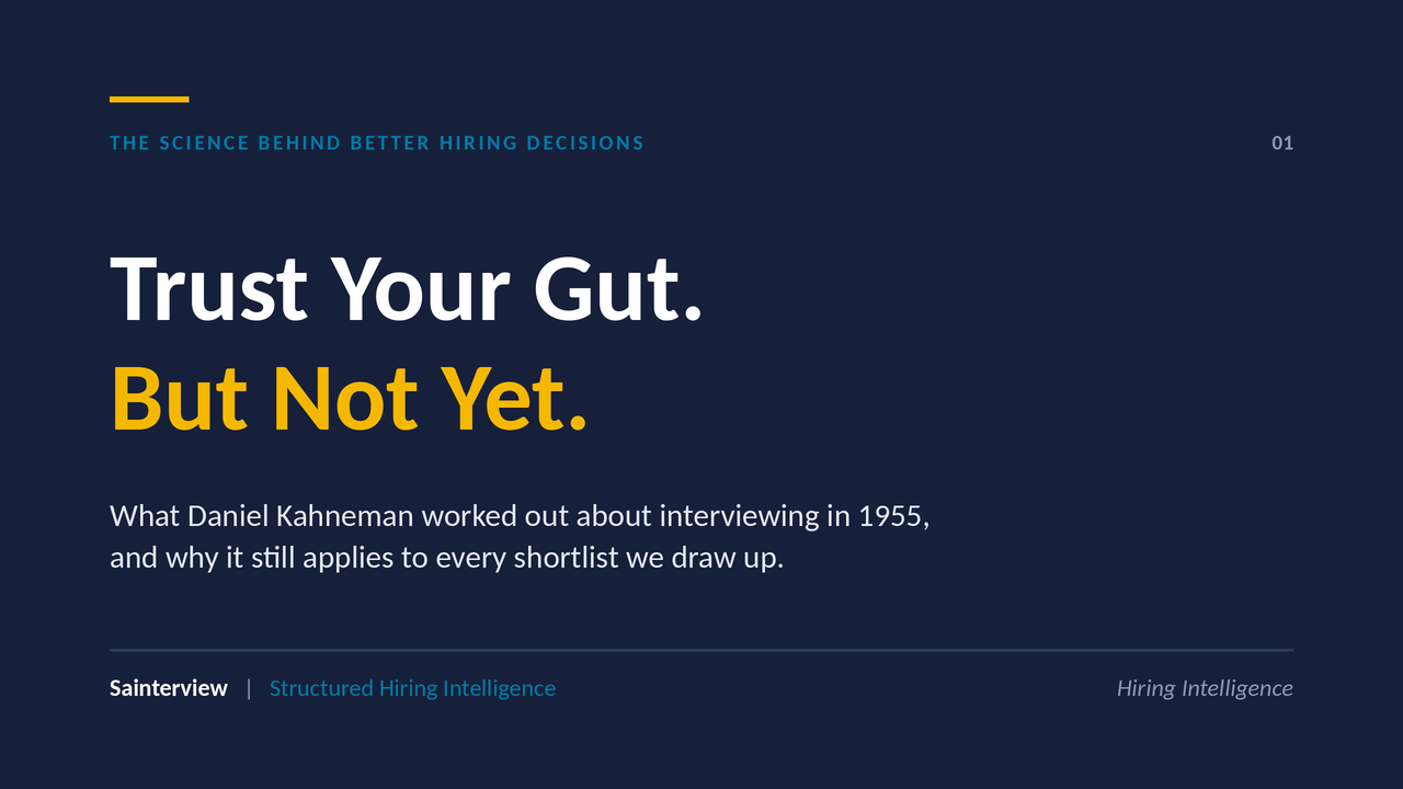 Trust Your Gut. But Not Yet.